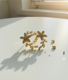 Floral Crystal Vine Earrings