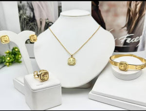 Mini Square Logo Jewelry Set