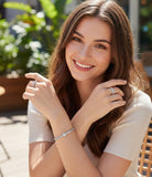 Elegant Knot Zirconia Bangle & Ring Set